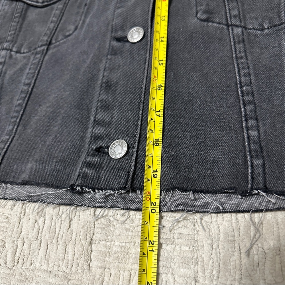 Playboy Pacsun Rhinestone Bling Cropped Black Denim Jacket NWT Logo - Picture 11 of 12